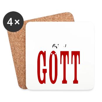 ICH bin göttlich - Gott Gottheit Männer Man - Untersetzer (4er-Set) - Weiß - Vorne