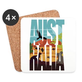 Desert Animal Silhouettes - Coasters (set of 4) - white - Front