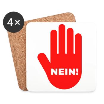hand rot stop nein halt - Untersetzer (4er-Set) - Weiß - Vorne