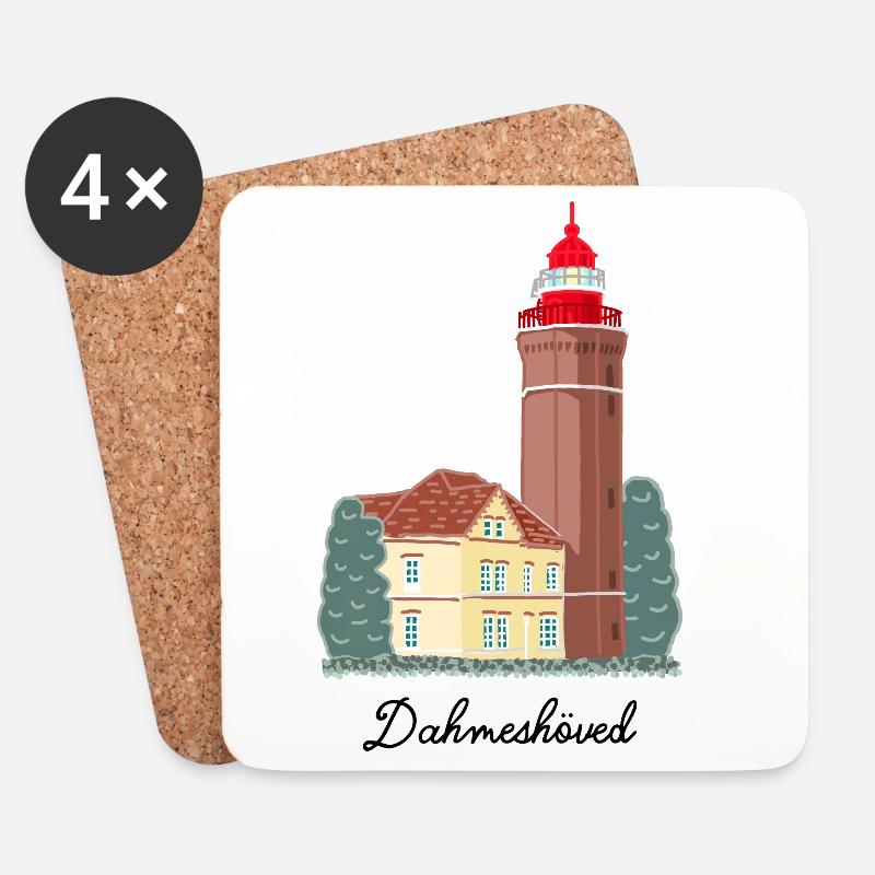 Leuchtturm Dahmeshöved, Ostsee, Lübecker Bucht - Untersetzer (4er-Set) - Weiß