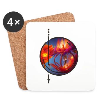 The flower of fire always blooming with fairy. - Coasters (set of 4) - white - Front