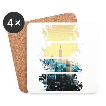 NYC silhouette in neon hues - Coasters (set of 4) - white - Front