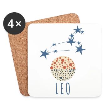 La constellation du Lion - Dessous de verre (lot de 4) - blanc - Devant