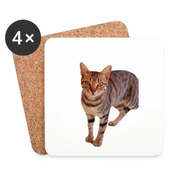 Katze Kätzchen - Untersetzer (4er-Set) - Weiß - Vorne