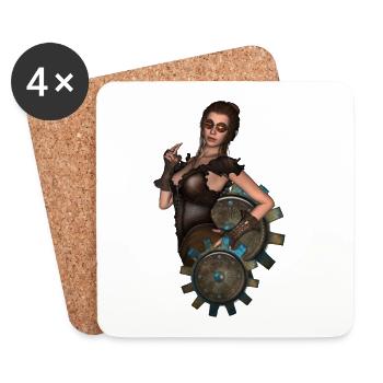 The Lady of Steampunk - Coasters (set of 4) - white - Front