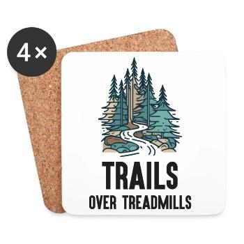 Trail Running - Trails Over Treadmills - Coasters (set of 4) - white - Front