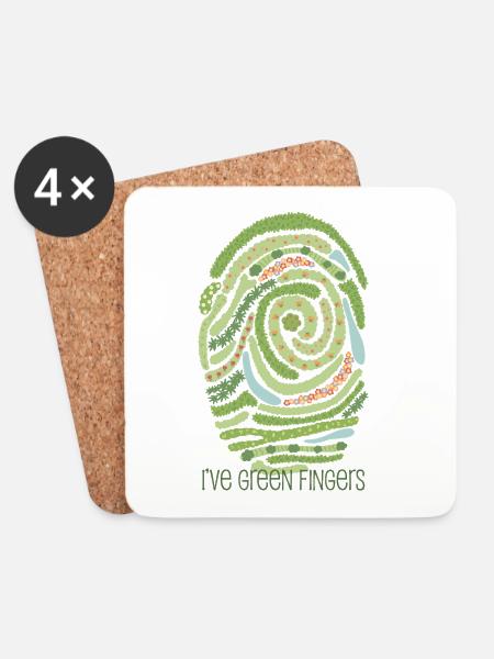 Garden fingerprint - Coasters (set of 4) - white