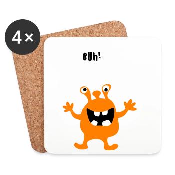 Monster Boo Zombie Comic Creature Kids Halloween - Coasters (set of 4) - white - Front