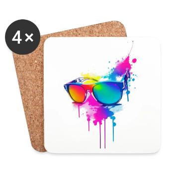 Lunettes de soleil - Dessous de verre (lot de 4) - blanc - Devant