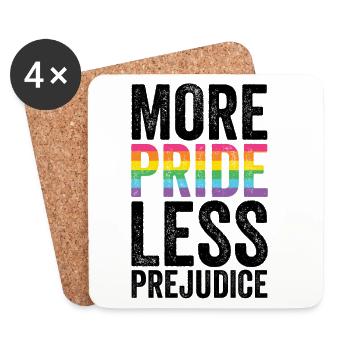 Pride Month LGBT - Mehr Stolz, weniger Vorurteile - Untersetzer (4er-Set) - Weiß - Vorne