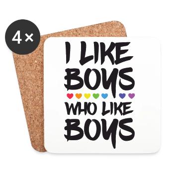 Pride Month LGBTQ - I Like Boys Who Like Boys - Coasters (set of 4) - white - Front