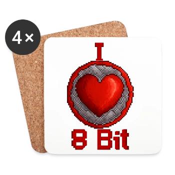 J’adore 8bit - Dessous de verre (lot de 4) - blanc - Devant
