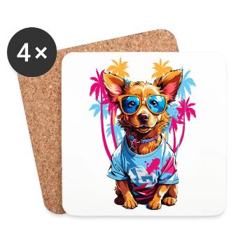 Cool Dog - Coasters (set of 4) - white - Front