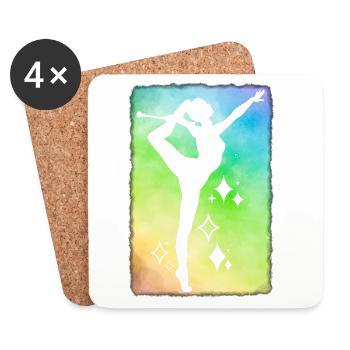Twirler raindow background - Coasters (set of 4) - white - Front