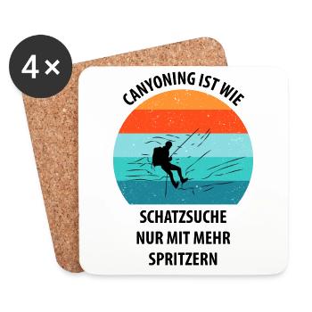 Canyoning Bergsteigen Klettern Wandern Berge - Untersetzer (4er-Set) - Weiß - Vorne