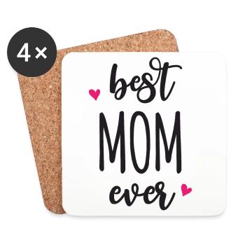 Best Mom Ever - Coasters (set of 4) - white - Front