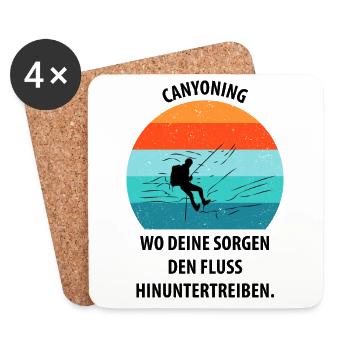 Canyoning Bergsteigen Klettern Wandern Berge - Untersetzer (4er-Set) - Weiß - Vorne