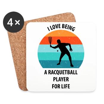 Racqueetball - Coasters (set of 4) - white - Front