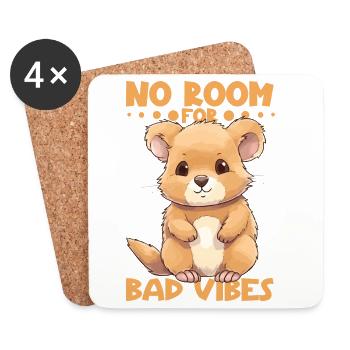 Kein Platz für schlechte Laune - Quokka - Untersetzer (4er-Set) - Weiß - Vorne