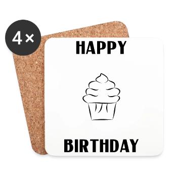 ALLES GUTE ZUM GEBURTSTAG. ALLES GUTE ZUM GEBURTSTAG. JAHRESTAG. - Untersetzer (4er-Set) - Weiß - Vorne