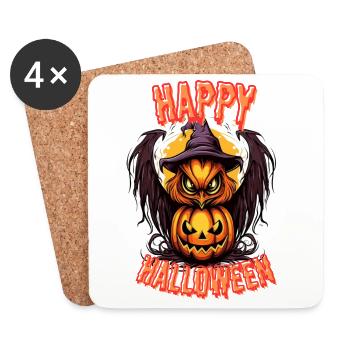 Joyeux halloween - Dessous de verre (lot de 4) - blanc - Devant