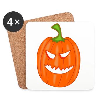 Citrouille pour Halloween - Dessous de verre (lot de 4) - blanc - Devant