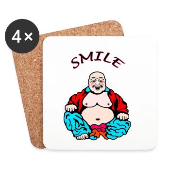 Cheerful yoga - Coasters (set of 4) - white - Front