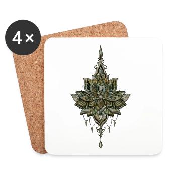Beautiful and mysterious lotus flowers. - Coasters (set of 4) - white - Front