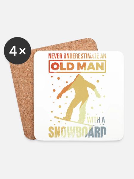Snowboard Großvater - Untersetzer (4er-Set) - Weiß