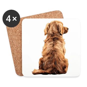 Golden Retriever - Untersetzer (4er-Set) - Weiß - Vorne