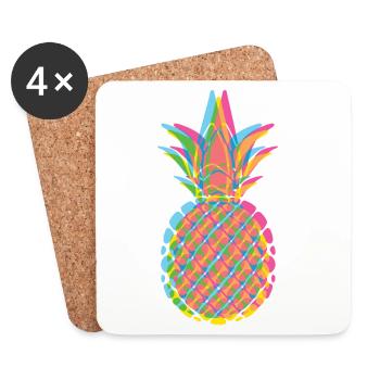Out of focus PINEAPPLE in pastel colors - Coasters (set of 4) - white - Front