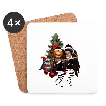 Danser pour Noël. - Dessous de verre (lot de 4) - blanc - Devant