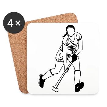 Field hockey player - Coasters (set of 4) - white - Front
