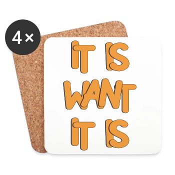 Ausdrucksstarkes, mutiges Typografie-Design - Untersetzer (4er-Set) - Weiß - Vorne