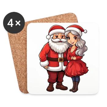 Das älteste paar santa und misses claus - Untersetzer (4er-Set) - Weiß - Vorne