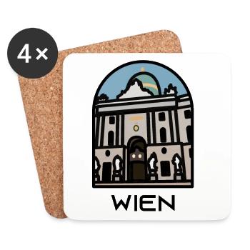 Vienna - Hofburg - Coasters (set of 4) - white - Front