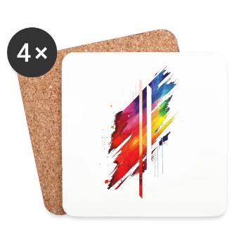 Subtle and Cool Dripping Pride Flag Rainbow Design - Coasters (set of 4) - white - Front