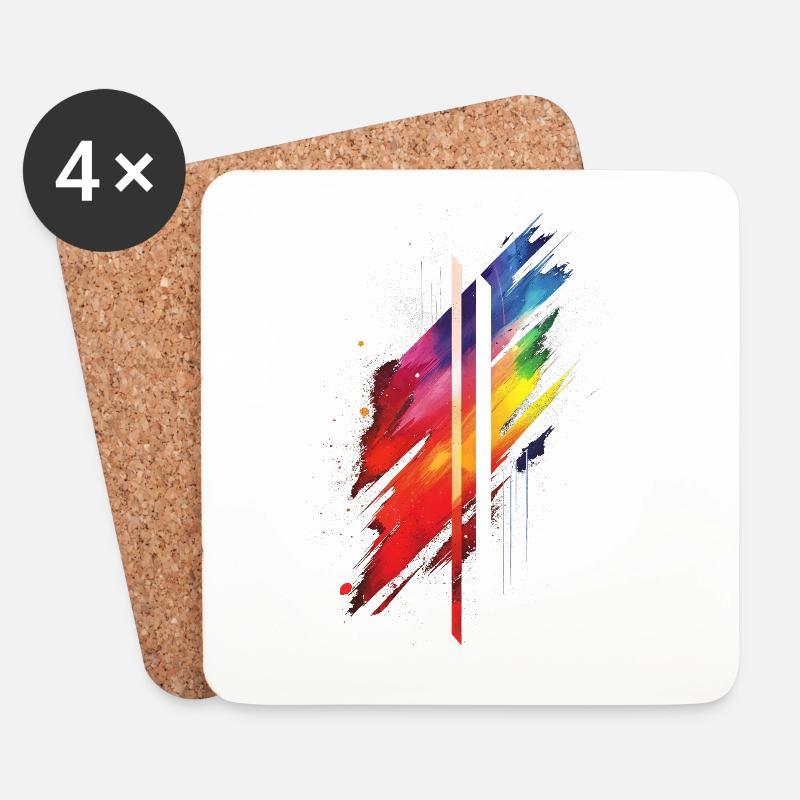 Dezentes und cooles Regenbogen-Design mit tropfender Pride-Flagge - Untersetzer (4er-Set) - Weiß