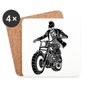 The Black Biker from Hell - Coasters (set of 4) - white - Front