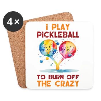 Das Leben ist gut. Pickleball mach's besser - Untersetzer (4er-Set) - Weiß - Vorne