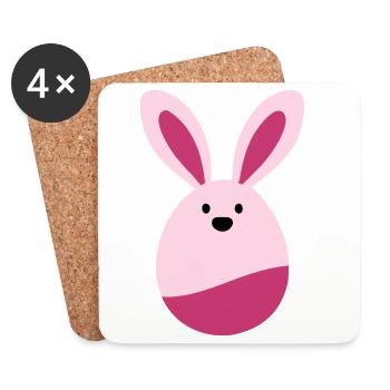 Hase - Untersetzer (4er-Set) - Weiß - Vorne