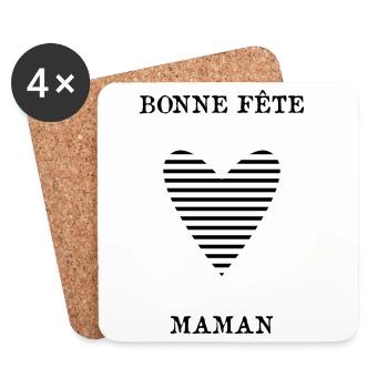 GRANNY. GRANDMA. MOTHER'S DAY. HAPPY BIRTHDAY MAMI - Coasters (set of 4) - white - Front