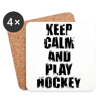 Hockey sur glace Drôle de dicton - Dessous de verre (lot de 4) - blanc - Devant