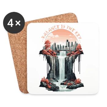 L’équilibre est la clé - Dessous de verre (lot de 4) - blanc - Devant