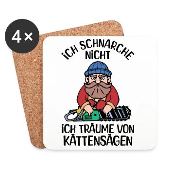 Saw Wood Sawdust Woodland Lumberjack Statement - Coasters (set of 4) - white - Front