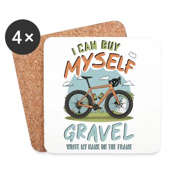 Bicycle Motivational Quote T-Shirt - Coasters (set of 4) - white - Front