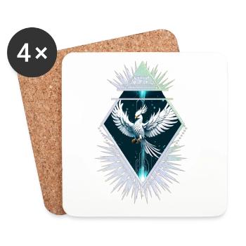 Wonderful white fantasy phoenix. - Coasters (set of 4) - white - Front