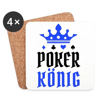 Poker King Gamble Casino Déclaration Quinte Flush Royale - Dessous de verre (lot de 4) - blanc - Devant