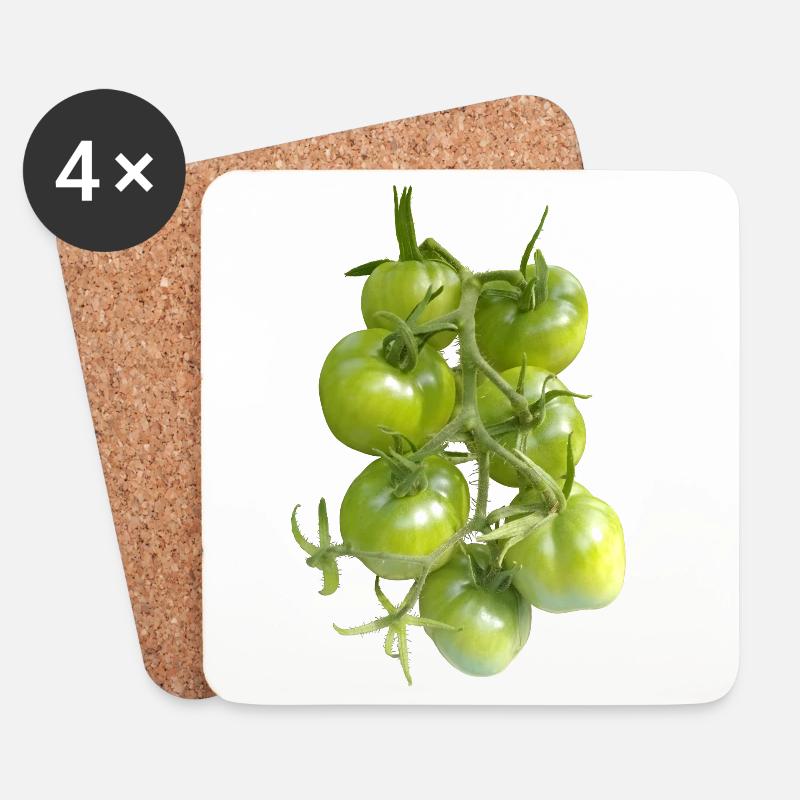 Tomates vertes sur la vigne - Dessous de verre (lot de 4) - blanc