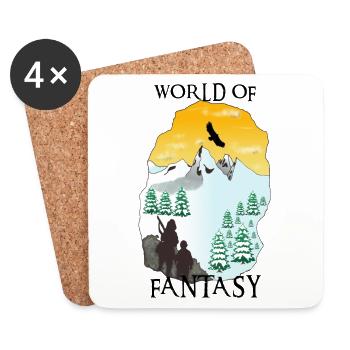 World of fantasy - Grotte - Dessous de verre (lot de 4) - blanc - Devant